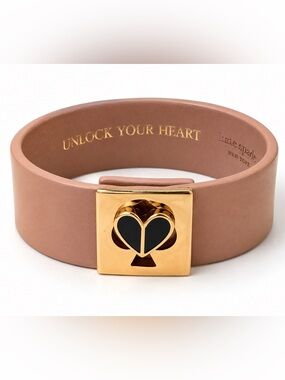 Kate Spade “ unloads your heart “ leather turn lock bracelet
